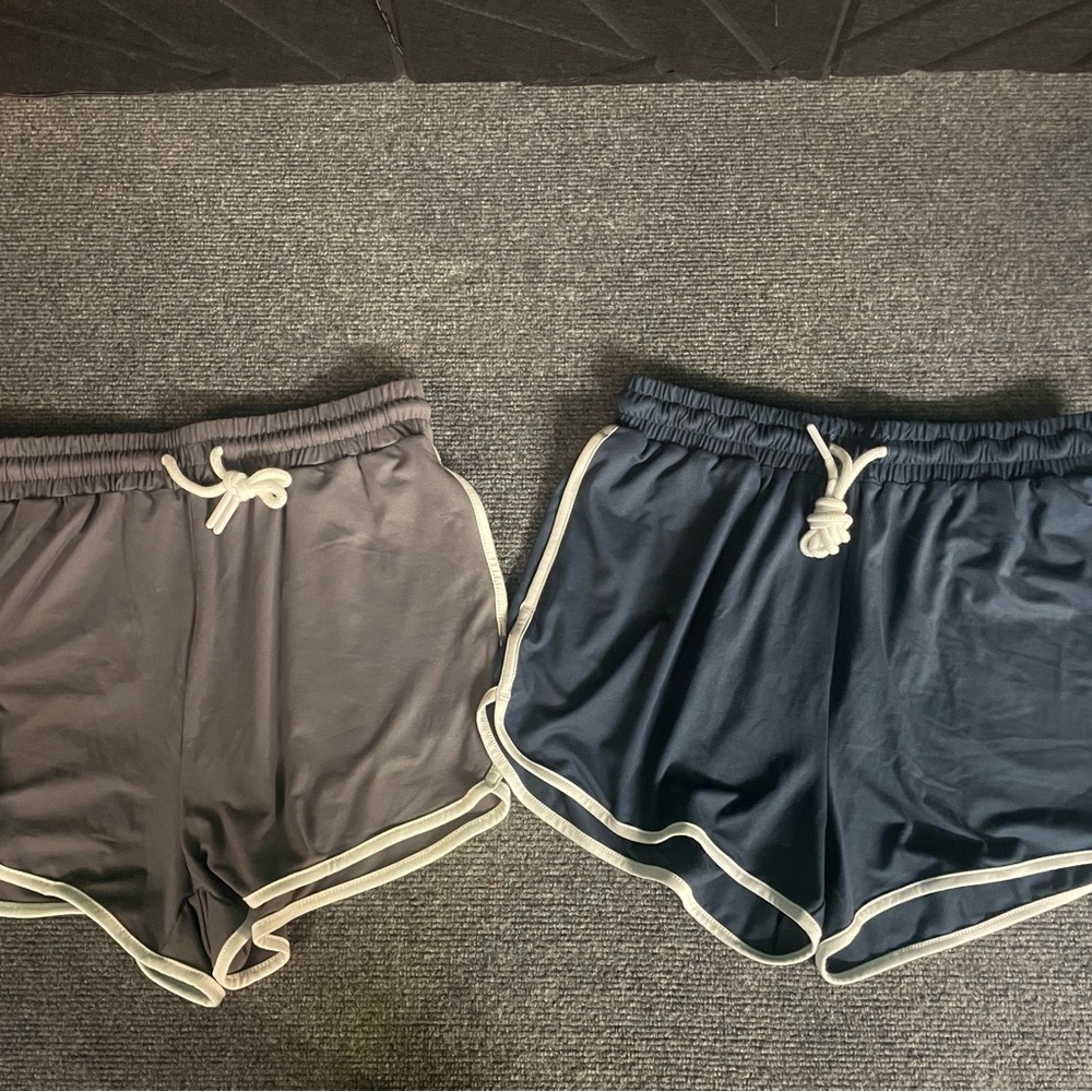 Gray and Navy Athletic Shorts Set